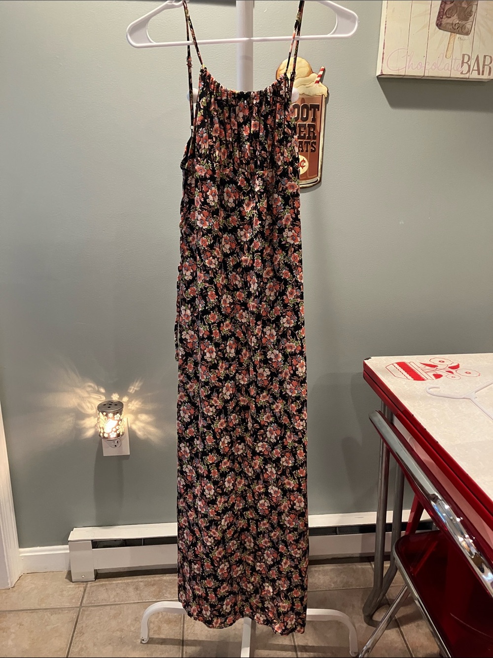 Forever 21 Black Floral Maxi Dress